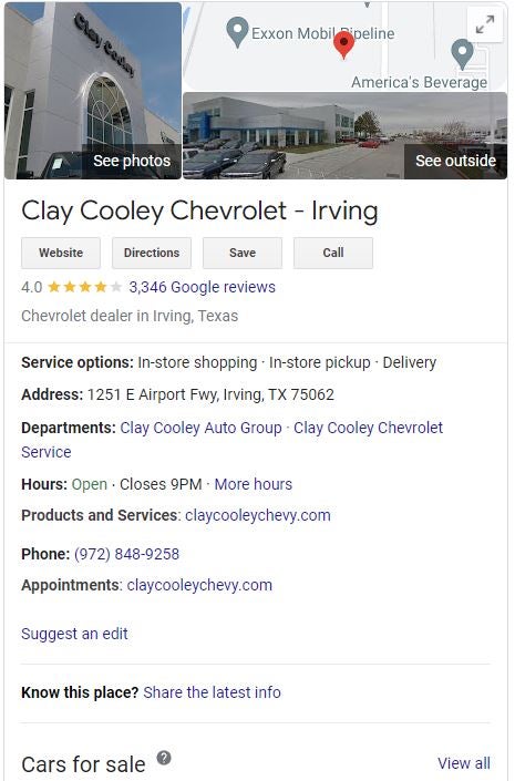 Clay Cooley Nissan of Irving GBP 