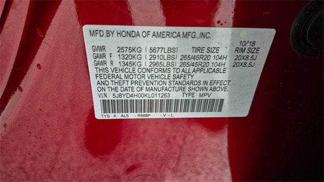 2019 Acura MDX Tech & A-Spec Pkgs